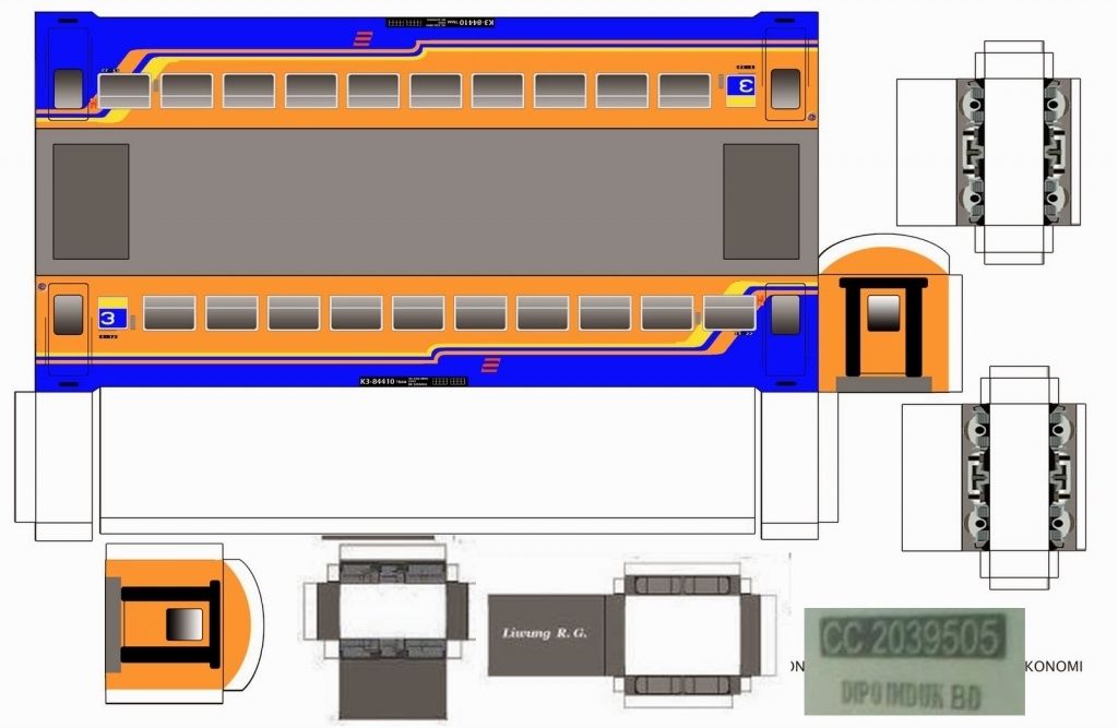 Detail Kereta Kertas Lokomotif Nomer 10