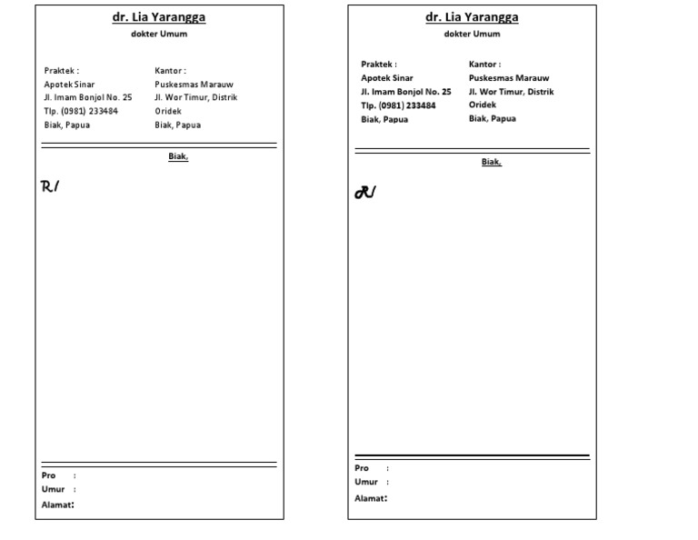 Detail Kertas Resep Dokter Nomer 20