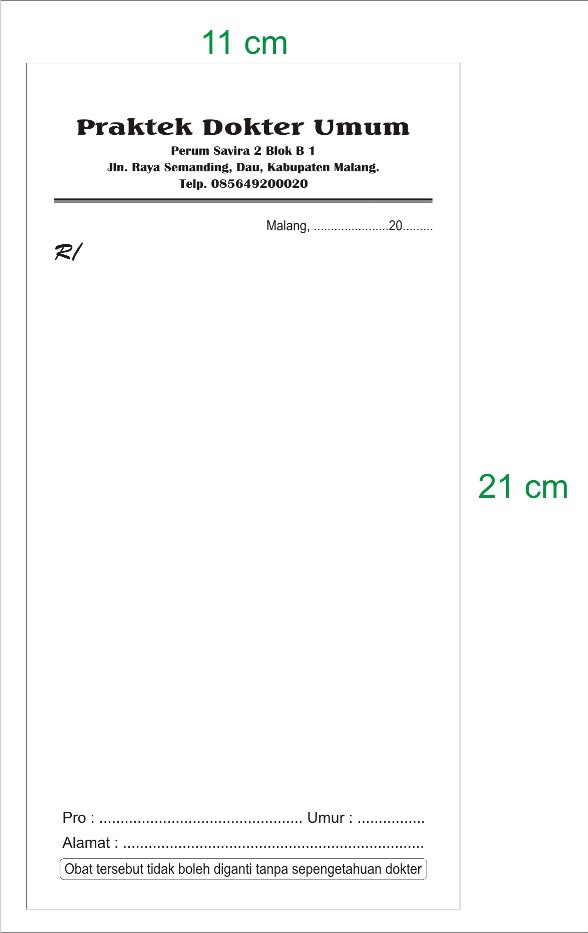 Detail Kertas Resep Dokter Nomer 5