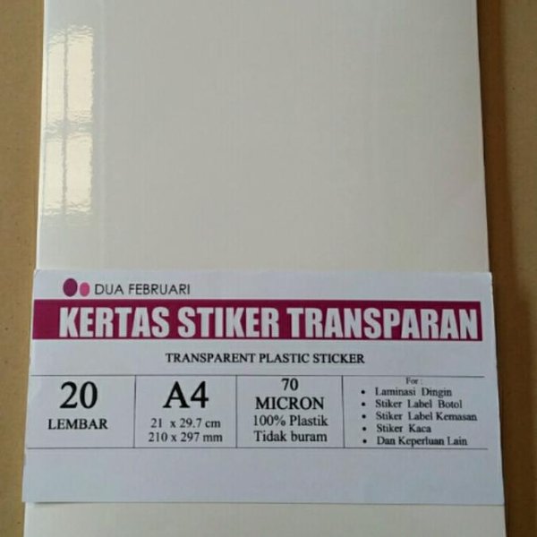 Detail Kertas Stiker Transparan Nomer 25