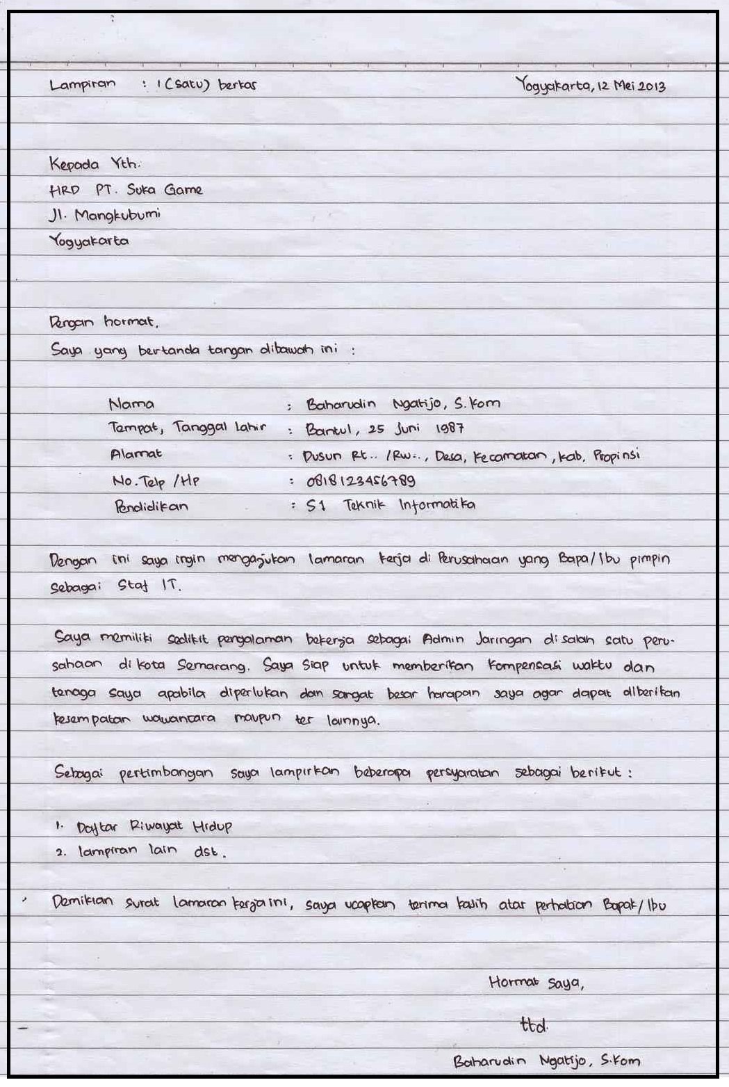 Detail Kertas Surat Lamaran Kerja Nomer 39