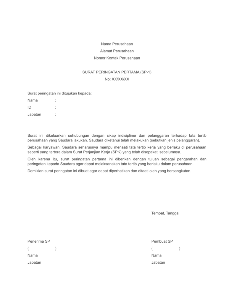 Detail Ketentuan Surat Peringatan Nomer 6