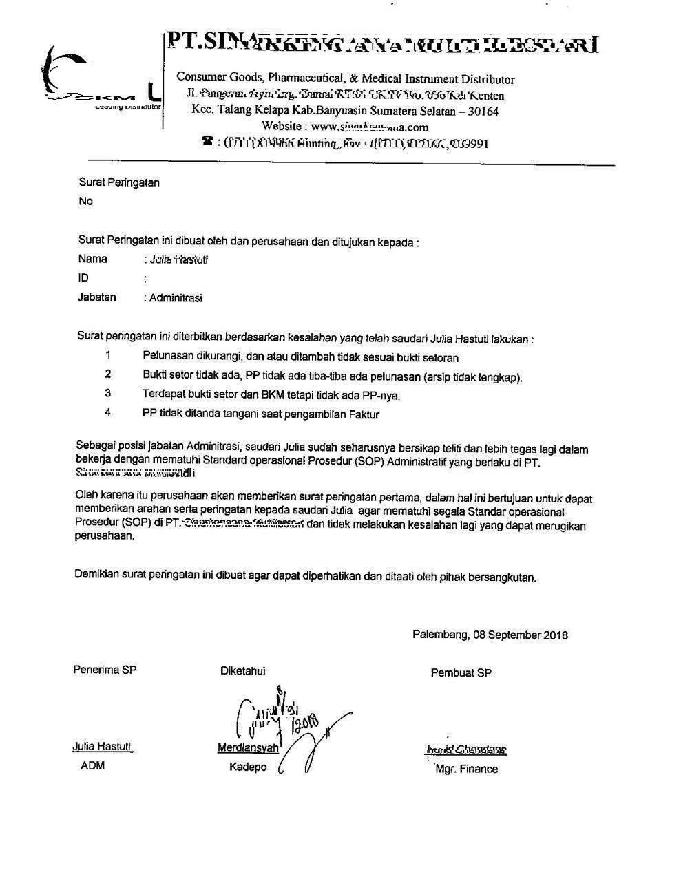 Detail Ketentuan Surat Peringatan Nomer 54