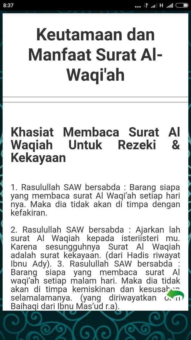 Detail Keutamaan Membaca Surat Al Waqiah 3x Sehari Nomer 8