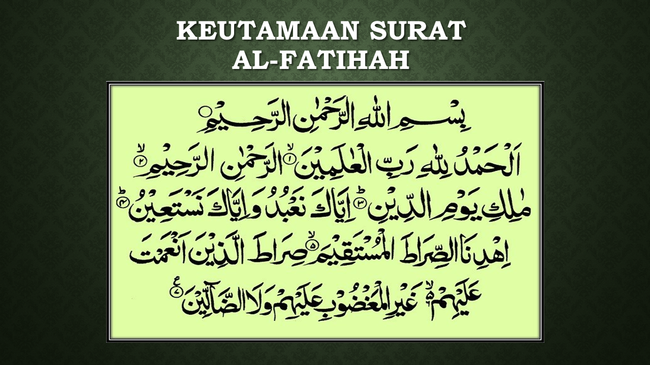 Detail Keutamaan Surat Al Fatihah Nomer 17