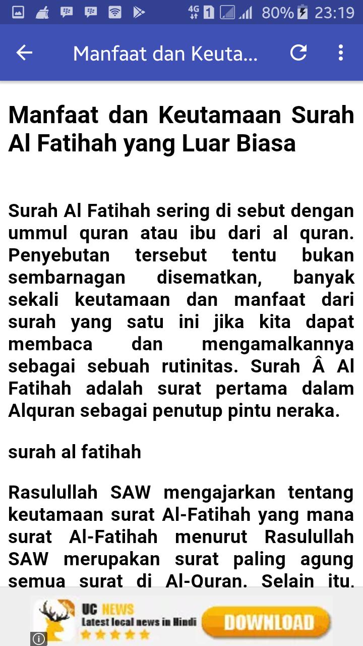 Detail Keutamaan Surat Al Fatihah Nomer 22