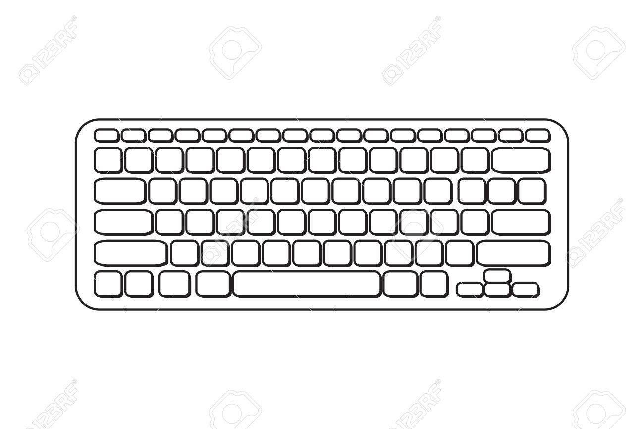 Detail Keyboard Clipart Black And White Nomer 8