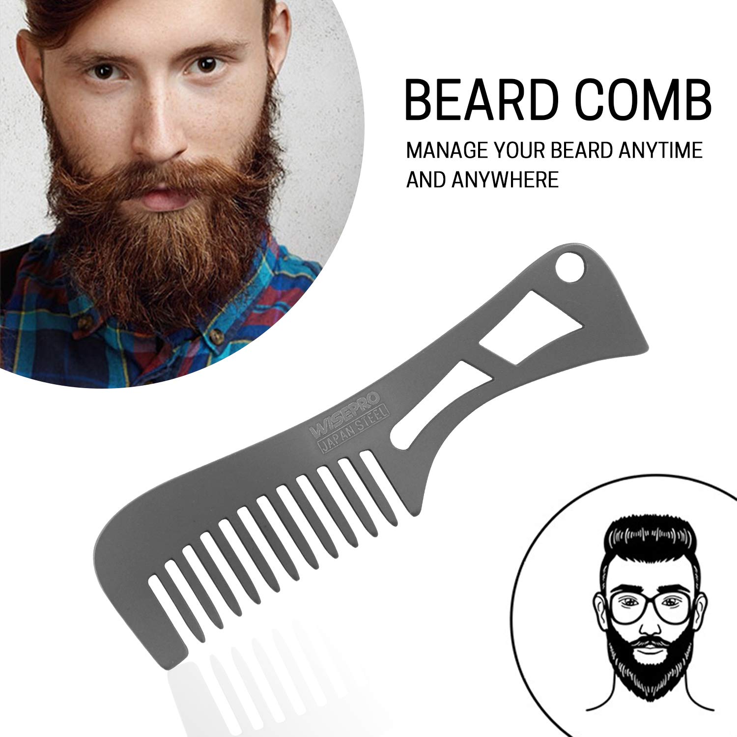 Detail Keychain Beard Comb Nomer 47