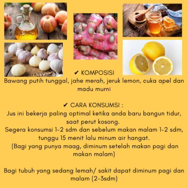 Detail Khasiat Jahe Merah Bawang Putih Tunggal Lemon Cuka Apel Madu Nomer 4