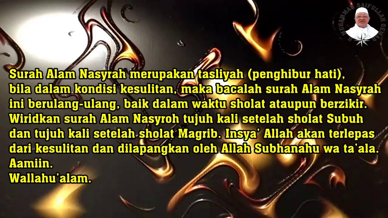 Detail Khasiat Surat Alam Nasyrah Nomer 34