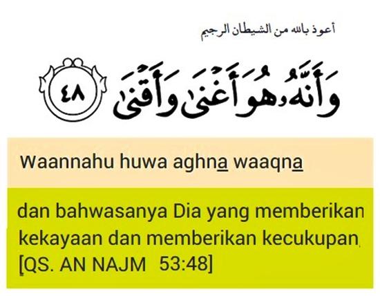 Detail Khasiat Surat An Najm Ayat 48 Nomer 2