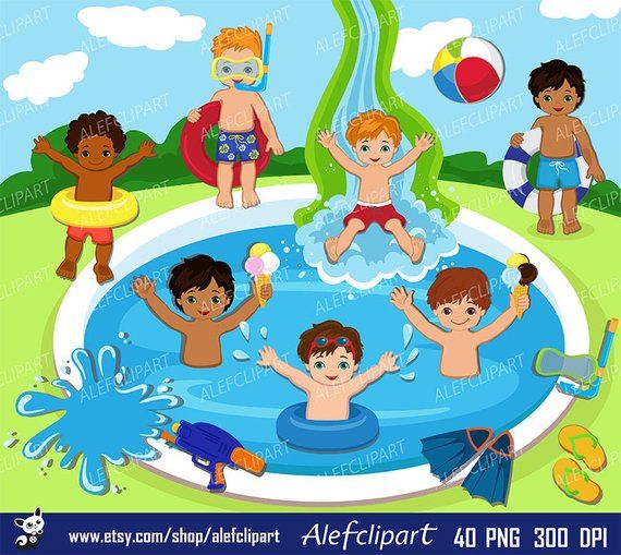 Detail Kids Swimming Clipart Nomer 52