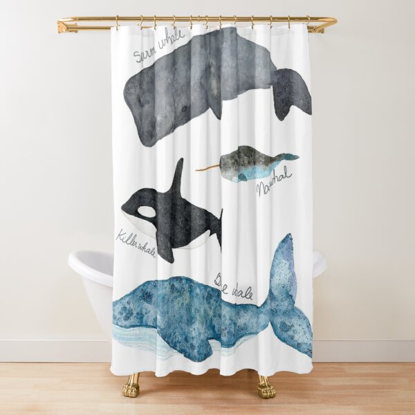 Detail Killer Whale Shower Curtain Nomer 20