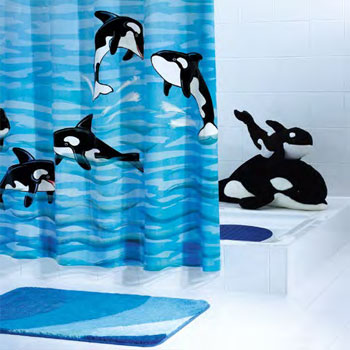 Detail Killer Whale Shower Curtain Nomer 21