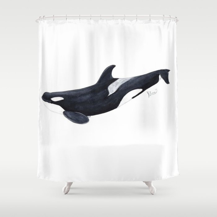 Detail Killer Whale Shower Curtain Nomer 23