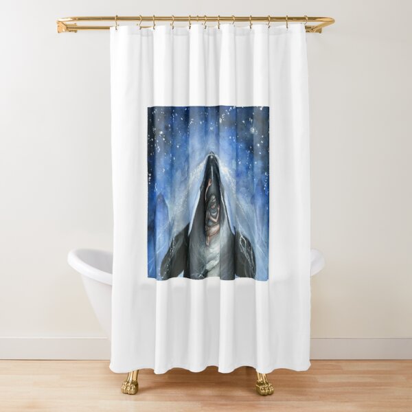 Detail Killer Whale Shower Curtain Nomer 25