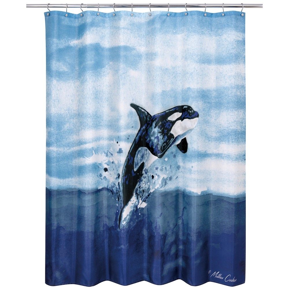 Detail Killer Whale Shower Curtain Nomer 31