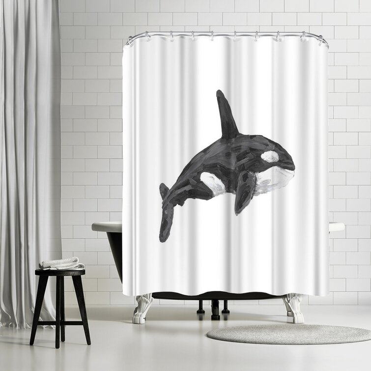 Detail Killer Whale Shower Curtain Nomer 32