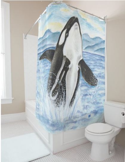 Download Killer Whale Shower Curtain Nomer 40