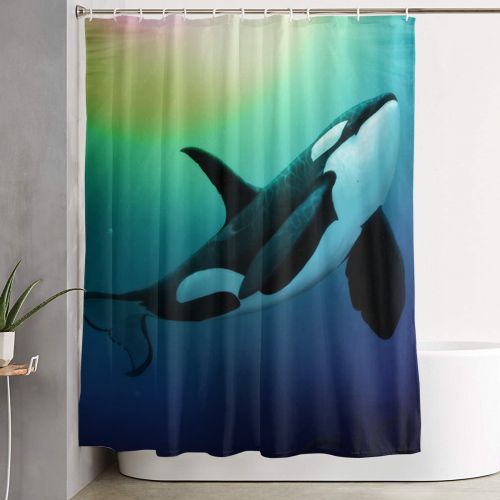 Detail Killer Whale Shower Curtain Nomer 42