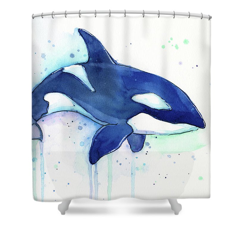 Detail Killer Whale Shower Curtain Nomer 53