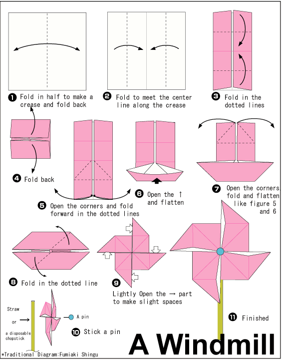 Detail Kincir Angin Dari Kertas Origami Nomer 13