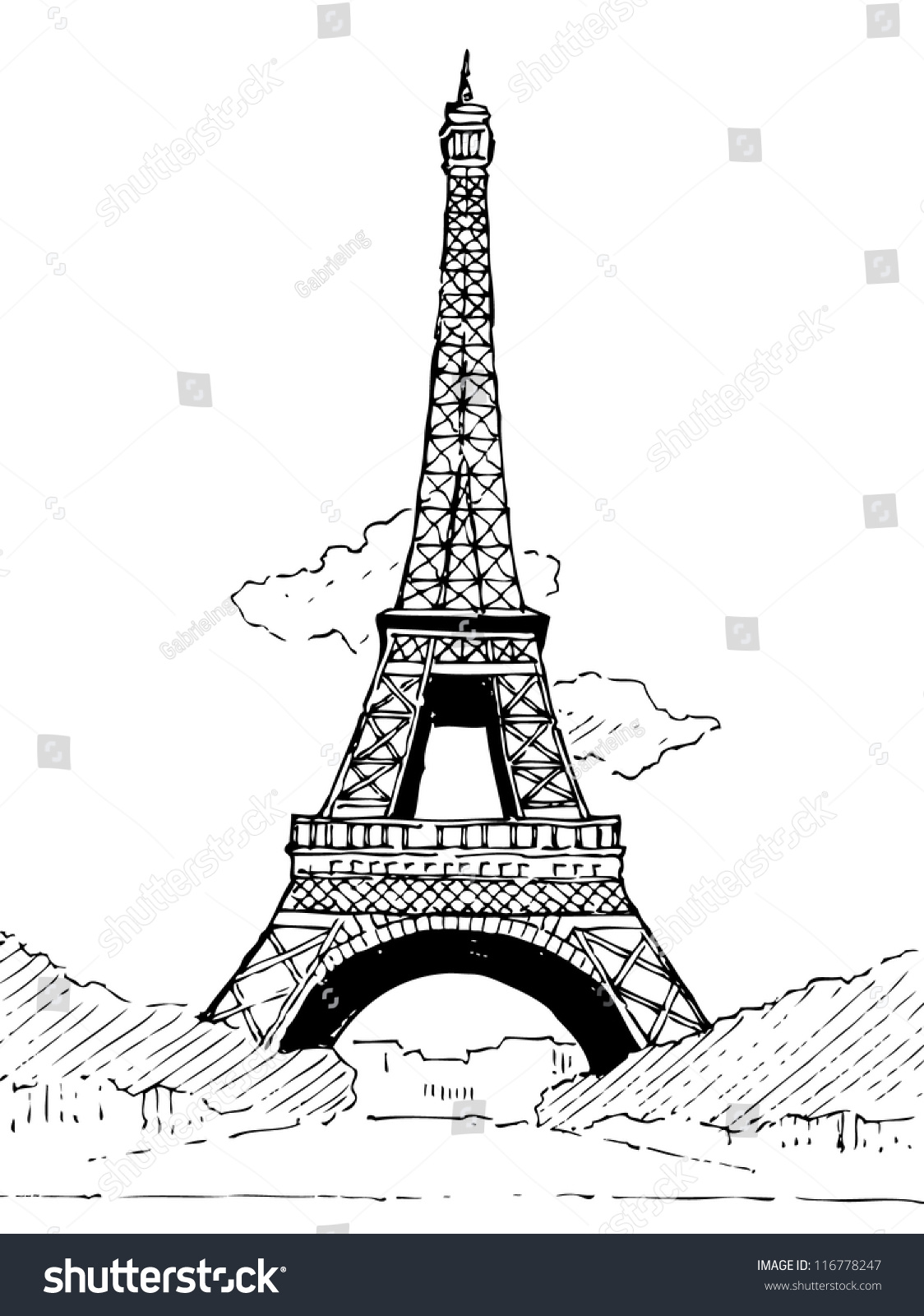 Detail Menara Eiffel Vector Nomer 36