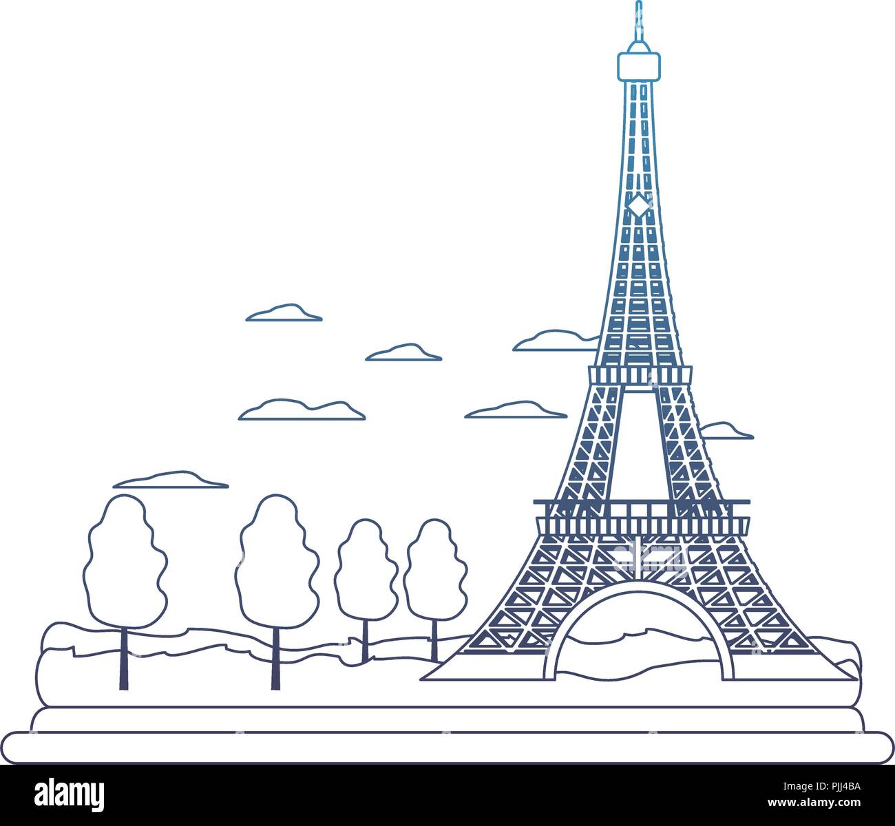 Detail Menara Eiffel Vector Nomer 43