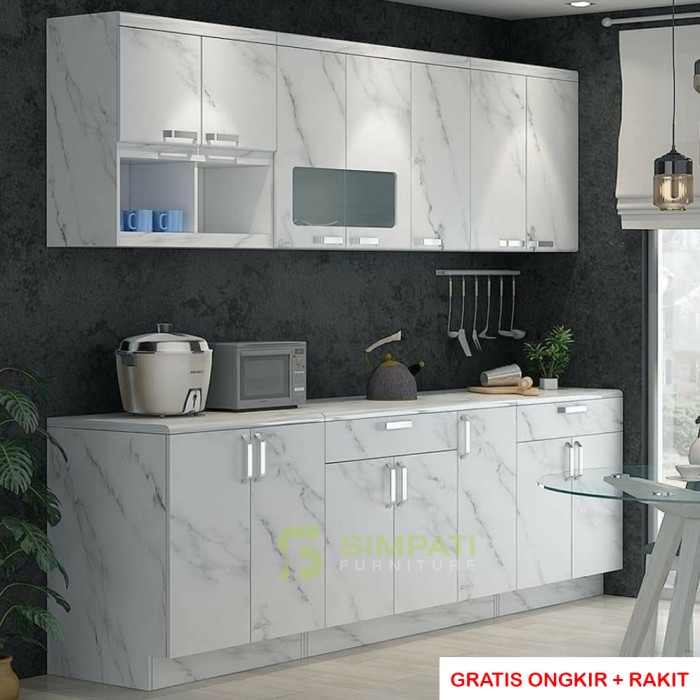 Detail Kitchen Set Motif Marmer Nomer 3