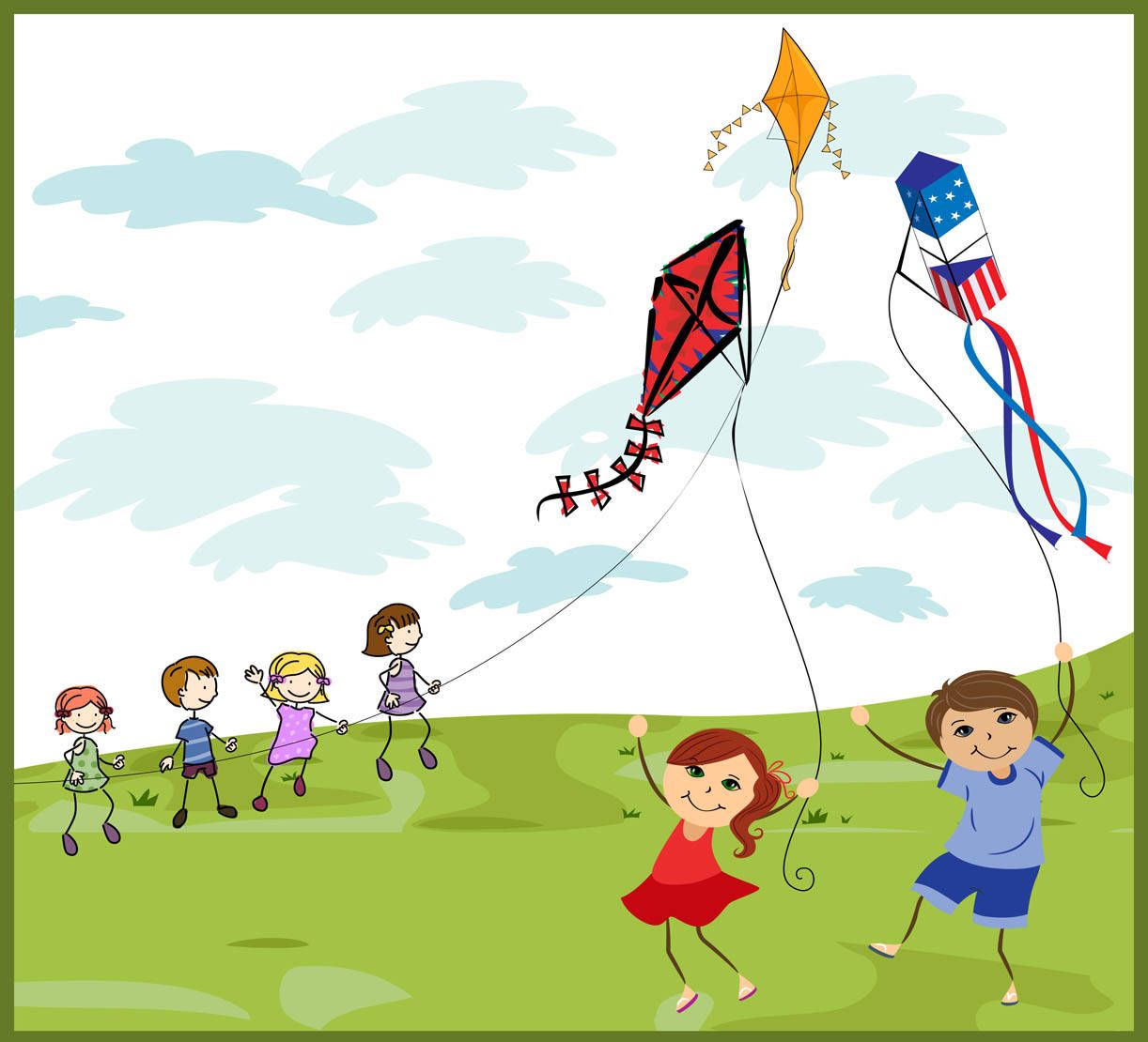 Detail Kite Flying Clipart Nomer 3