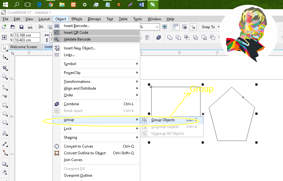 Detail Meng Ungrup Gambar Di Corel Nomer 2