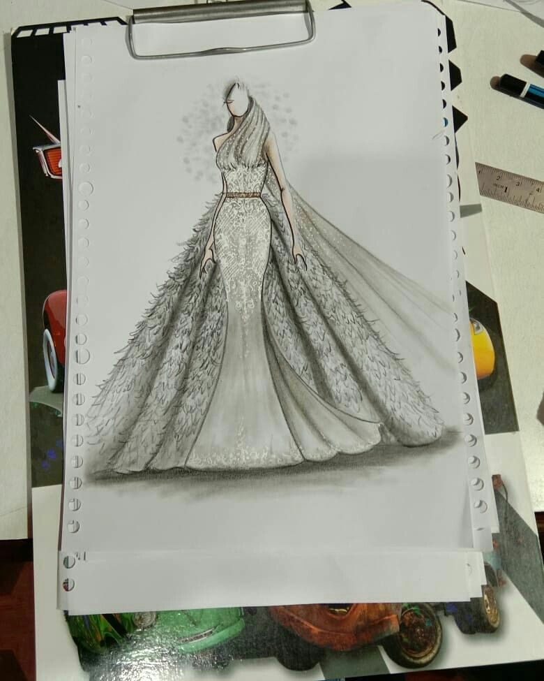 Detail Menggambar Baju Pengantin Nomer 40