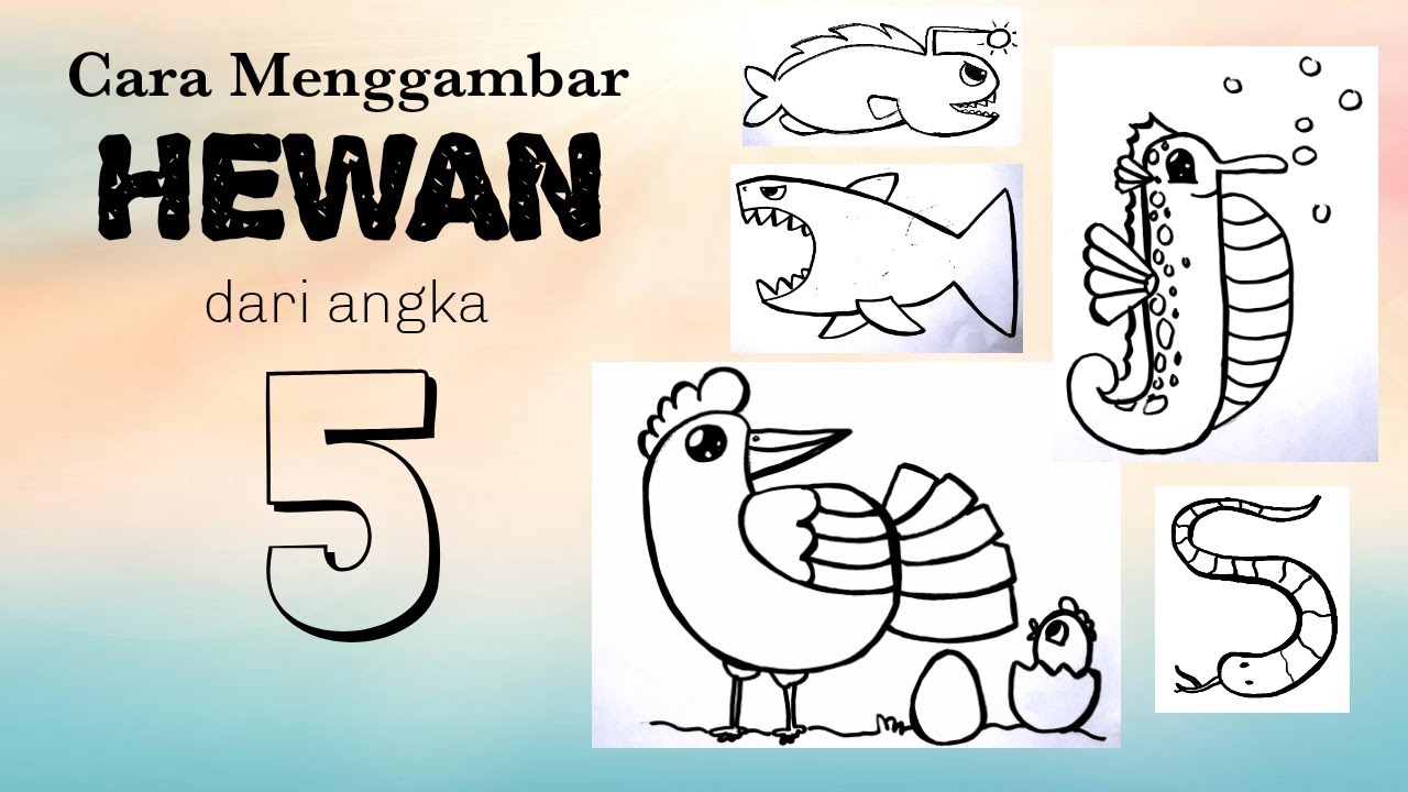 Detail Menggambar Binatang Dari Angka Nomer 36