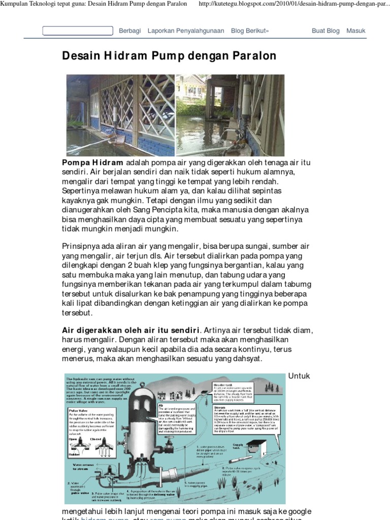 Detail Desain Pompa Hidram Nomer 25