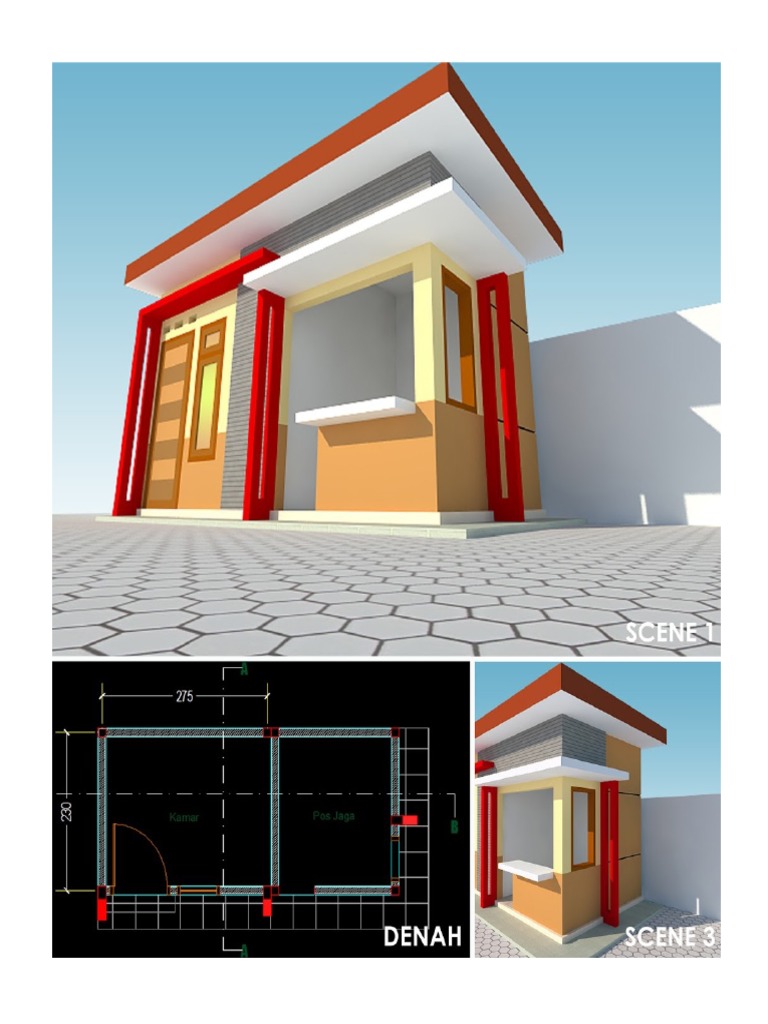 Desain Pos Satpam Minimalis 49 Koleksi Gambar 