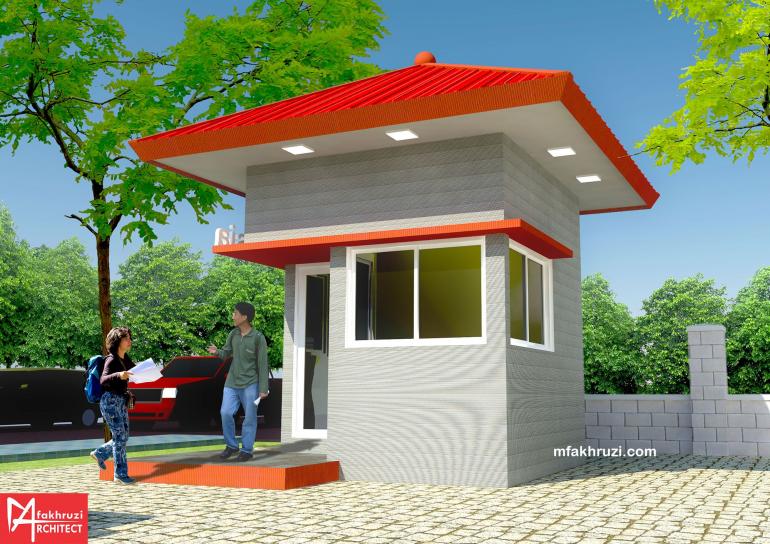 Detail Desain Pos Security Minimalis Nomer 16