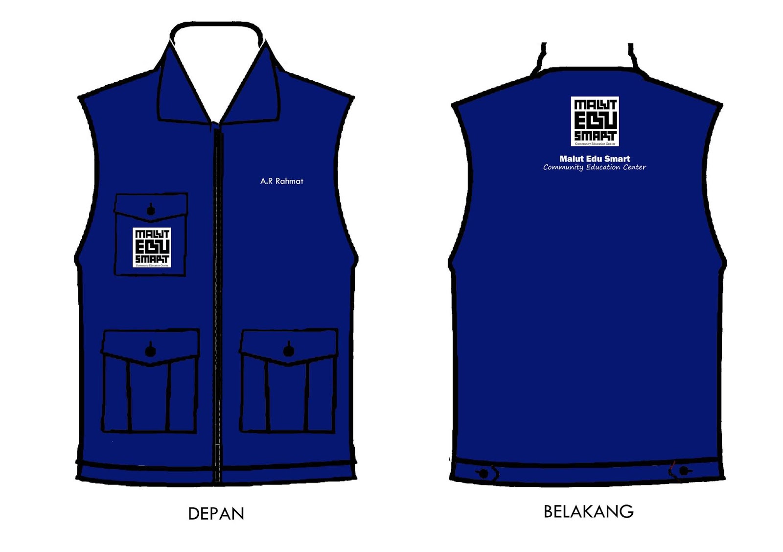 Detail Desain Rompi Depan Belakang Nomer 12