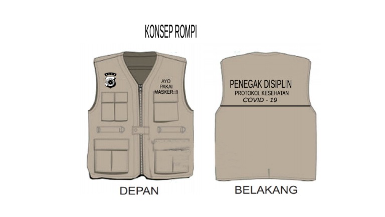 Detail Desain Rompi Depan Belakang Nomer 16