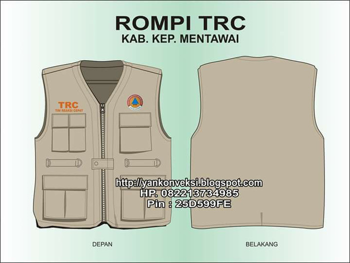 Detail Desain Rompi Polos Depan Belakang Nomer 20