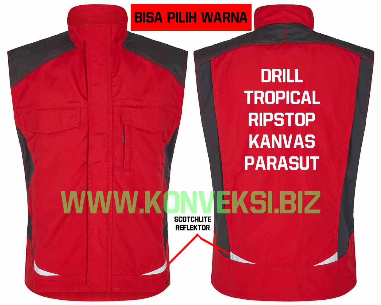 Detail Desain Rompi Polos Depan Belakang Nomer 25