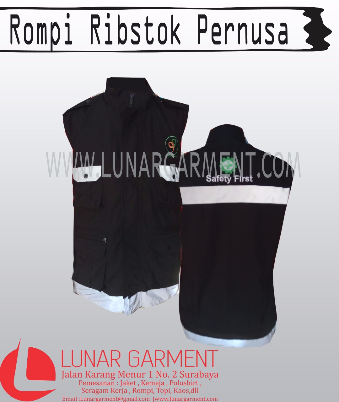 Detail Desain Rompi Polos Depan Belakang Nomer 45