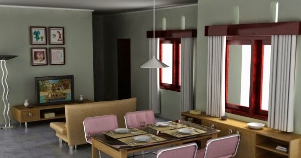 Detail Desain Ruang Keluarga Menyatu Dengan Ruang Makan Type 36 Nomer 38