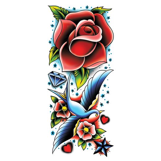 Detail Rosen Tattoo Farbig Nomer 9