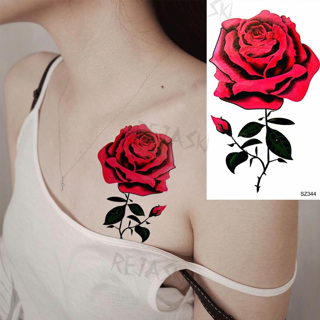 Detail Rosen Tattoo Farbig Nomer 6