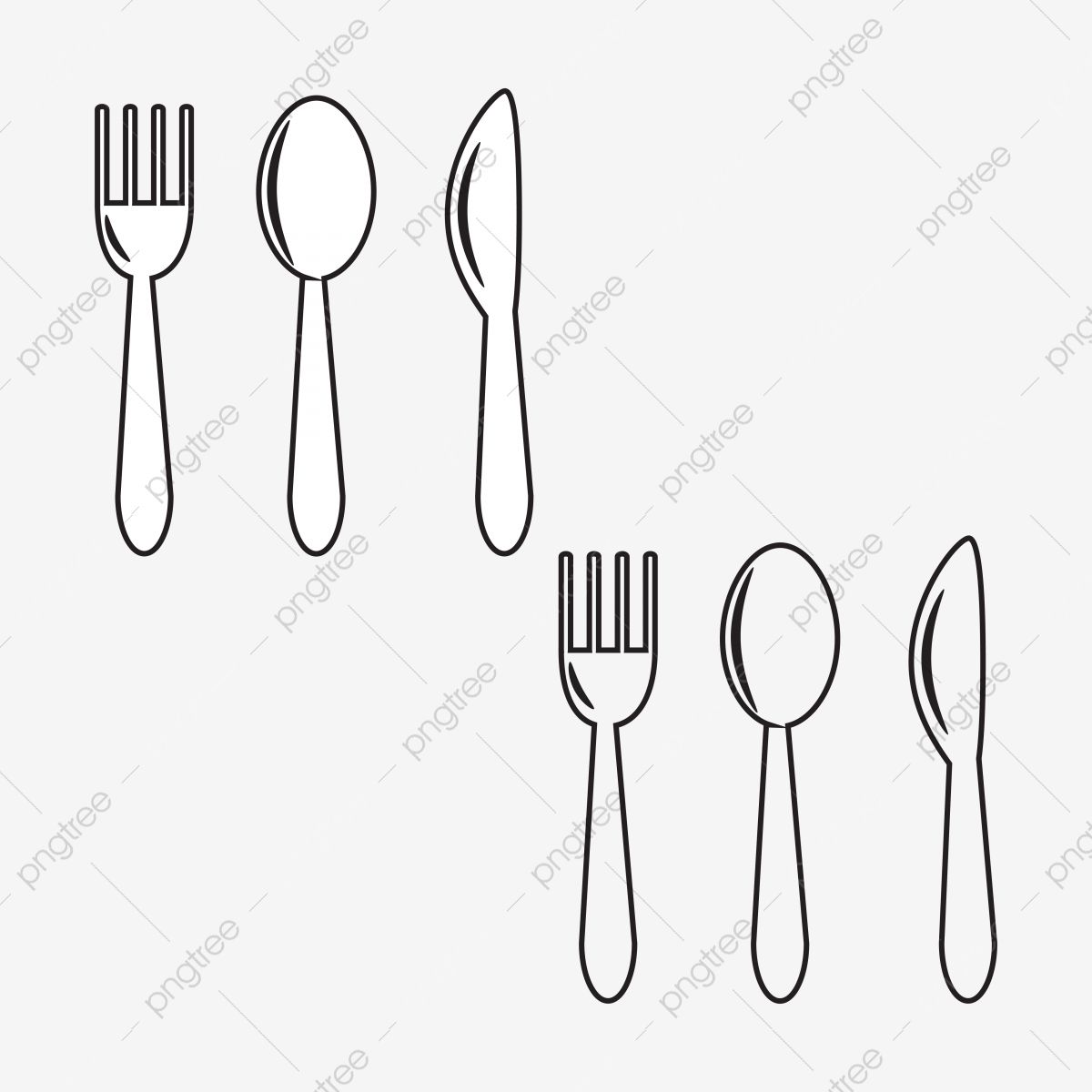 Detail Knife Fork Spoon Clipart Nomer 11