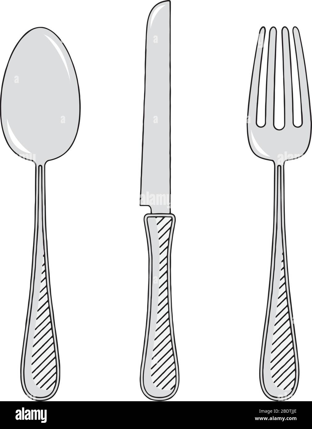 Detail Knife Fork Spoon Clipart Nomer 20