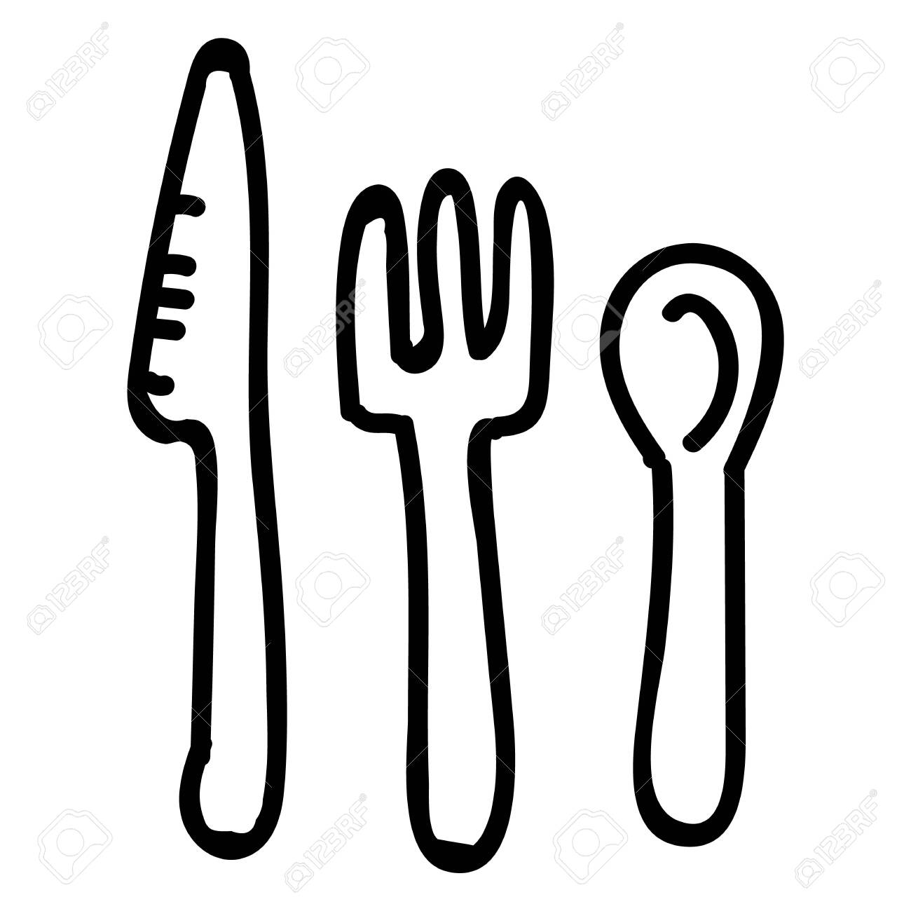 Detail Knife Fork Spoon Clipart Nomer 32