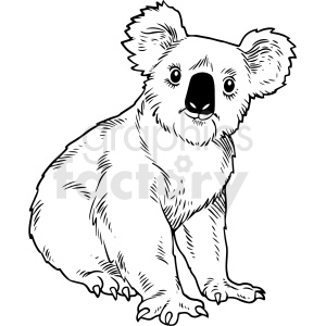 Detail Koala Clipart Black And White Nomer 7