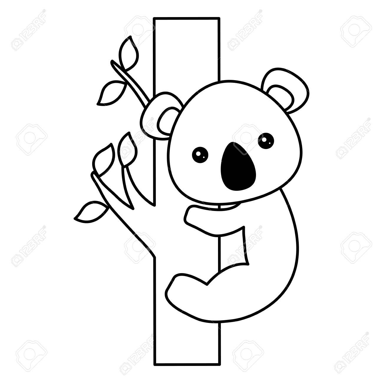 Detail Koala Clipart Black And White Nomer 9