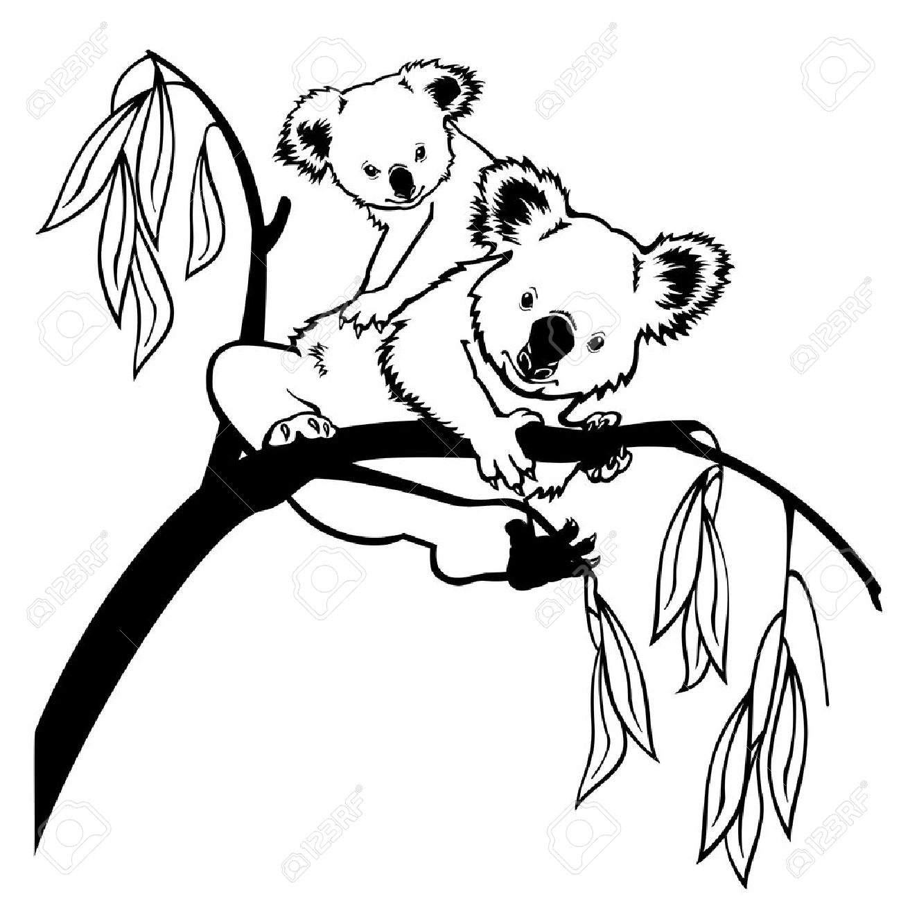 Detail Koala Clipart Black And White Nomer 10